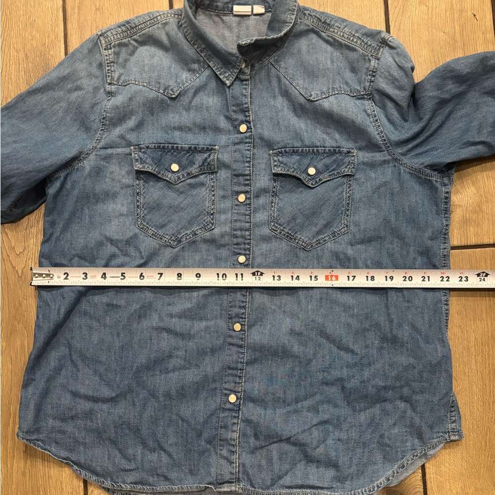 GAP Light Blue Denim Shirt XL - Picture 13 of 15